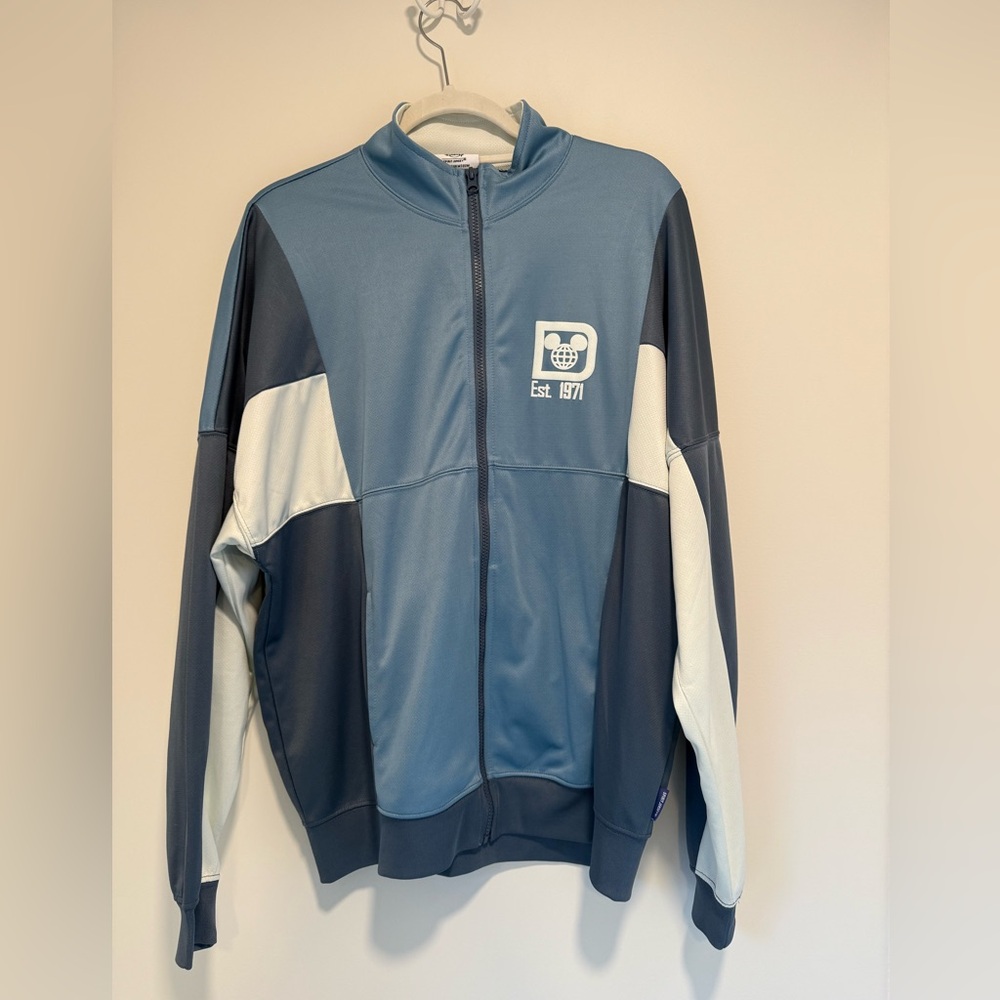 Spirit Jersey WDW Track Jacket Blue Cream Zip Front, Medium Walt Disney World